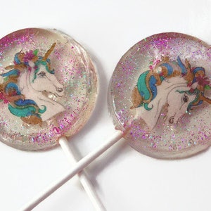 Unicorn Party Favor Lollipops, Unicorn Party Favors, 50 Edible Image Lollipops, Unicorn Childs Birthday Party Favors, Unicorn Wedding Favors image 2