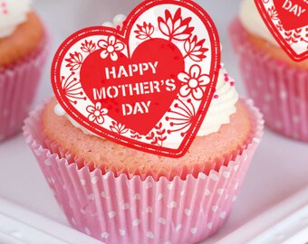 Edible Mother's Day Decorations, Mother's Day, Cupcake Cake Toppers,  Edible Cake Decorations, Mother's Day Decoration, Edible Cake Decor