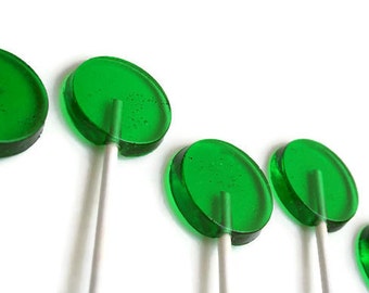 Green Wedding Favor Lollipops - 6 Lollipop Pack - Cake Decorations, Green Wedding Favors, Party Favors, Sweet Sixteen Party, Birthday Party