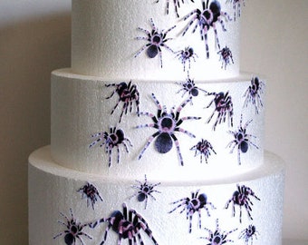 Wedding Cake Toppers, Halloween Cake Topper Edible Spiders, Set of 24 DIY Cake Decor, Cupcake Toppers, Halloween Wedding Cake, Gothic Party