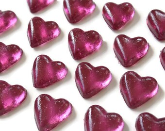 Purple Candy Hearts - 20 Pack Hard Candy Valentines Day - Wedding Favors, Baby Shower, Cake Decorations, Party Favors, Be My Valentine