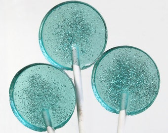 Light Aqua Wedding Favor Lollipops with Matching Edible Glitter - 30  Pack -  Wedding Favors, Party Favors, Baby Shower, Sweet Sixteen