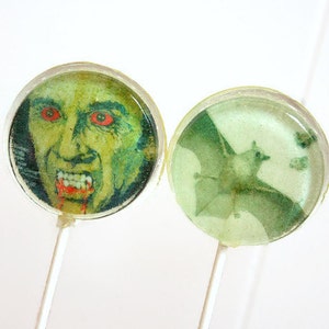 Halloween Party Wedding Favor Lollipops, Vampire, Dracula and Vampire Bats, Set of 8, Edible Image Lollipops, Halloween Wedding, Custom image 1