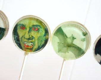 Halloween Party Wedding Favor Lollipops, Vampire, Dracula and Vampire Bats, Set of 40, Edible Image Lollipops, Halloween Wedding, Custom