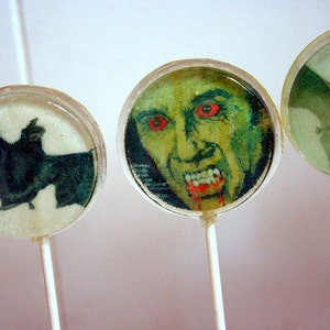 Halloween Party Wedding Favor Lollipops, Vampire, Dracula and Vampire Bats, Set of 8, Edible Image Lollipops, Halloween Wedding, Custom image 4