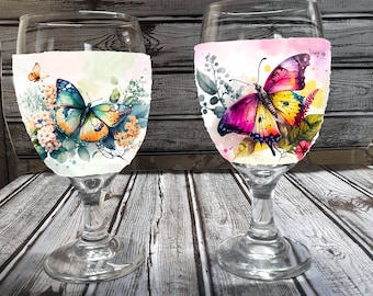 Schmetterling Weinglas Koozie, The Original Woozies, Nie wieder verschwitzte Weingläser, Muttertagsgeschenk, Einweihungsgeschenk, Bachelorette