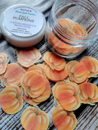 Mini Fall Pumpkins Cake Decorations, Drink Topper, Cocoa Bomb Sprinkles, Wafer Paper Sprinkles, Edible Cake Decorations, Drink Decorations
