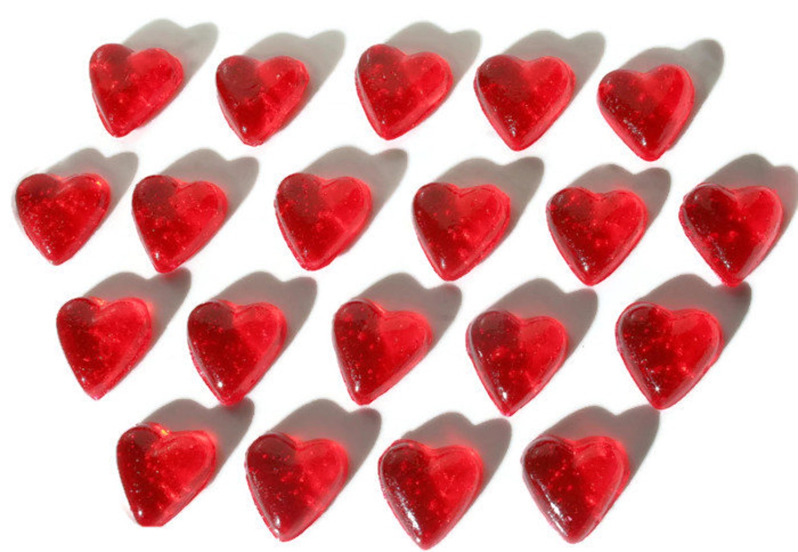 Red Candy Hearts 20 Pack Hard Candy Valentines Day Wedding Etsy