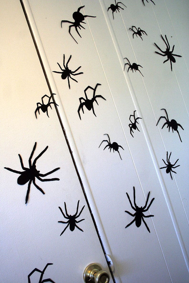 Décoration murale 3D, décoration murale araignées rampantes, décorations de fête d'Halloween, Art mural gothique personnalisé, décorations d'Halloween, araignées image 4
