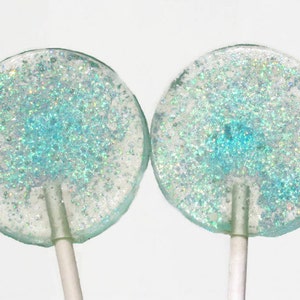 Blue Wedding Favor Lollipops - Light Blue Edible Glitter - 6 Lollipop Pack  Blue Wedding Favors, Frozen Party Favors, Boy Baby Shower Favors