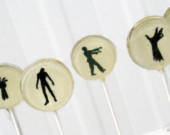 Halloween Party Wedding Favor Lollipops, Zombies, Walking Zombies, Set of 10, Zombie Hands Edible Image Lollipops, Halloween Wedding, Custom