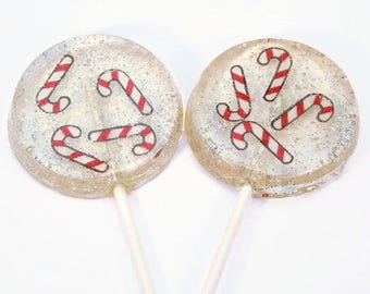 Christmas Party Favor Lollipops, Candy Cane Party Favors, 50 Edible Image Lollipops, Christmas Favors Lollipops, Winter Wedding Favors