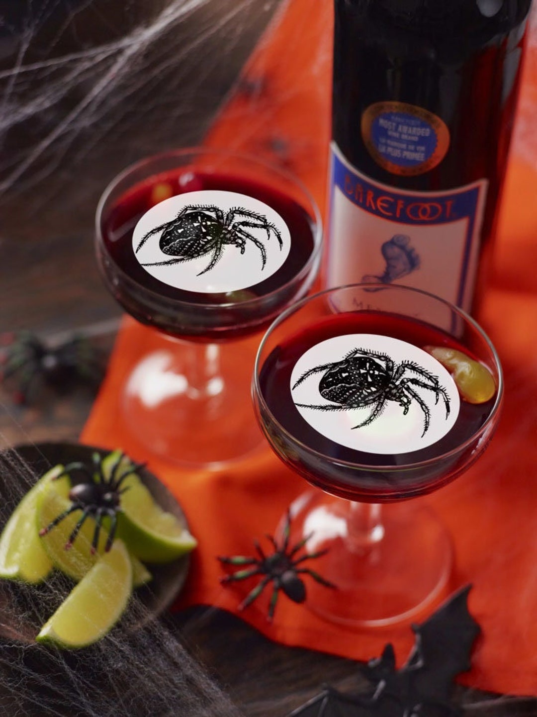 Edible Halloween Drink Decorations Big Hairy Spiders Drink Etsy