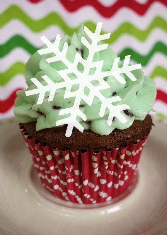 Edible Snowflakes Cake Decorations, Winter Freezing Snowflakes, Cupcake and Cake  Toppers, Edible Cake Decorations, Christmas Cupcake Decor 