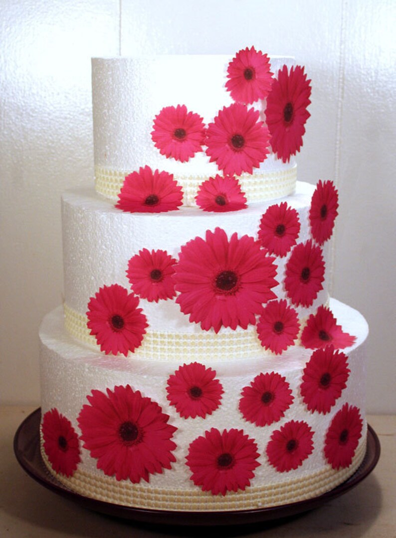 Wedding Cake Toppers Edible Flower Cake Decorations Pink Etsy