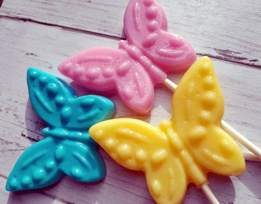 Spring Butterfly Lollipops in Various Colors - Mother's Day Hard Candy ...