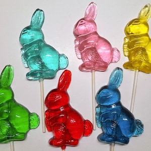 Large Bunny Lollipops, Single Lollipop, Easter Candy, Spring Celebration Party Favors, Easter Bunny, Rabbits in Various Colors and Flavors
