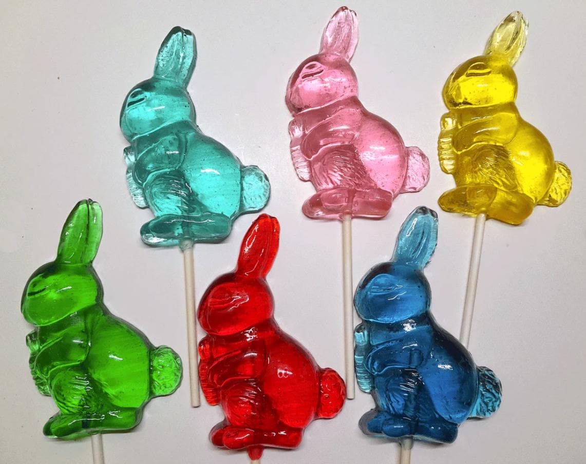 Large Bunny Lollipops, Single Lollipop, Easter Candy, Spring Celebration Party Favors, Easter Bunny, Rabbits in Various Colors and Flavors