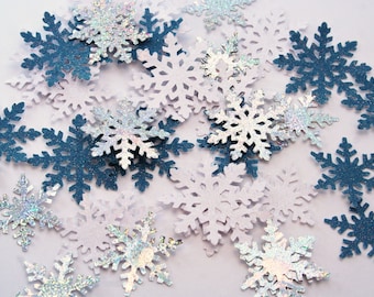 Confeti de mesa con copos de nieve, decoración de mesa para bodas de invierno, decoración para fiestas navideñas, decoración de mesa para fiestas navideñas, decoración de fiestas con copos de nieve, copos de nieve