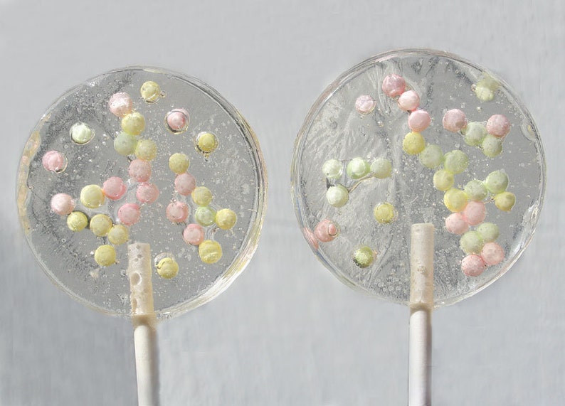 Pastel Pearls Wedding Favor Lollipops Hard Candy With Pearl Etsy