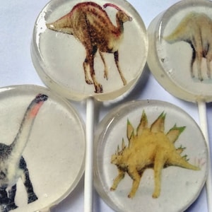 Jurassic Dinosaur Party Favor Lollipops, Jurassic Part Favors Set of 30, Edible Image Lollipops, Boy Birthday Party Favors, Dinosaur Candy