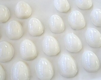 White Hard Candy Eggs - 25 Pack Spring Celebration Easter - White Wedding Favors, Baby Shower, Cake Decorations, Party Favors, Country Farm