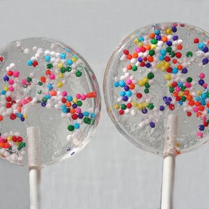 Confetti Wedding Favor Lollipops Hundreds and Thousand Candy Confetti Sprinkle 12 Lollipop Pack Wedding Favors, Party Favors, Polka Dot image 2