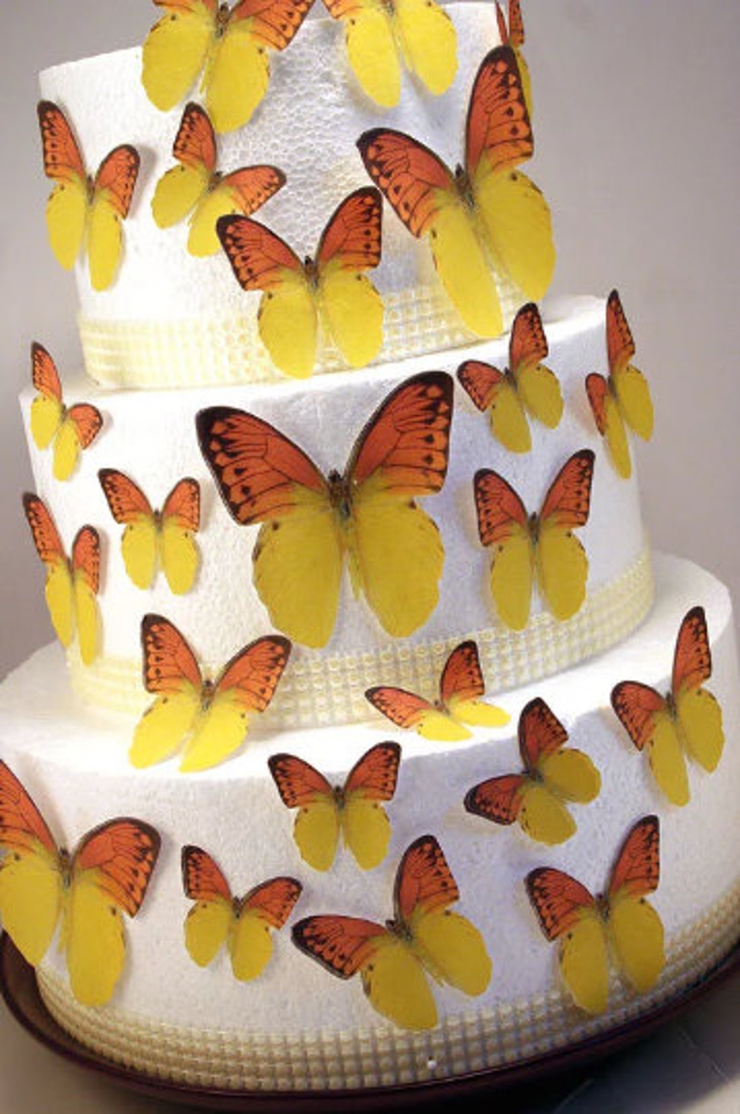 Edible Butterfly Cake Decorations, Yellow and Orange Edible Butterflies