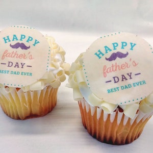 Edible Father&#39;s Day Cake Decorations, Happy Father&#39;s Day, Cupcake and Cake Toppers,  Edible Cake Decorations, Father&#39;s Day Party Decor