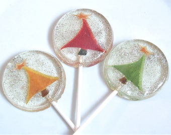 Christmas Party Favor Lollipops, Christmas Trees Party Favors, 6 Edible Image Lollipops, Christmas Favors Lollipops, Winter Wedding Favors