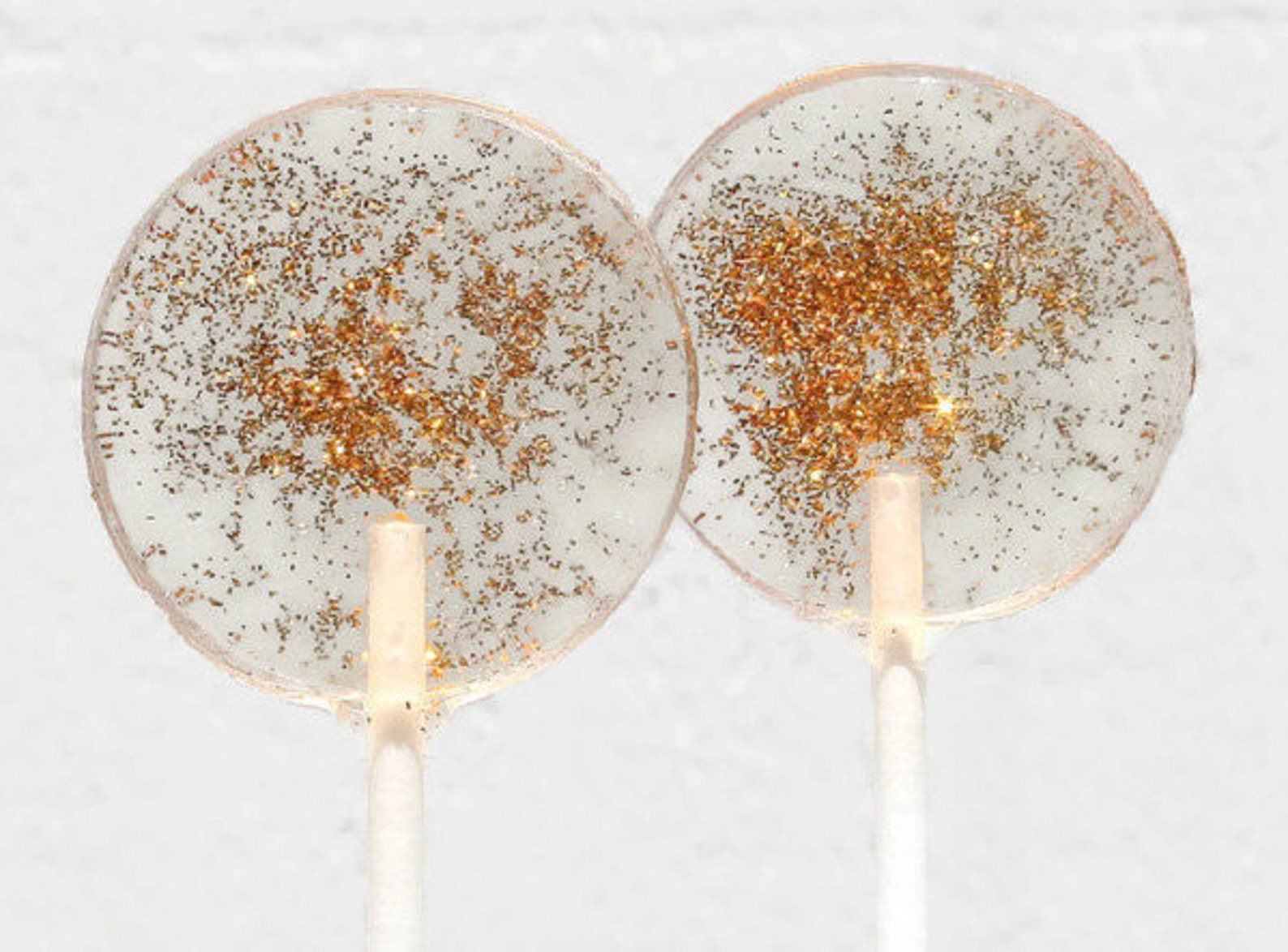 Gold Lollipops With Edible Glitter - Personalized Jumbo Marshmallows