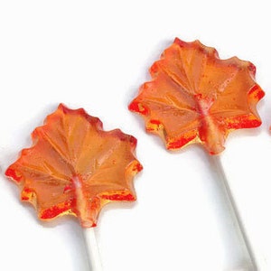 Fall Wedding Favor Lollipops, Orange Fall Maple Leaf  Autumn Wedding  - 5 Lollipop Pack - Cake Decorations, Fall Wedding Favors Party Favors