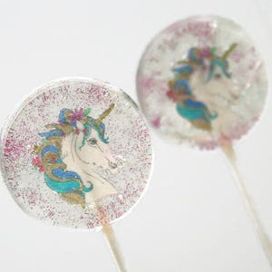 Unicorn Party Favor Lollipops, Unicorn Party Favors, 50 Edible Image Lollipops, Unicorn Childs Birthday Party Favors, Unicorn Wedding Favors image 4