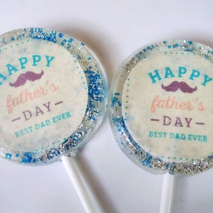 Father&#39;s Day Lollipop, Happy Fathers Day Lollipops Set of 6, Souvenir Lollipops, Edible Image, Custom Party Favors, Dad&#39;s Birthday Favors