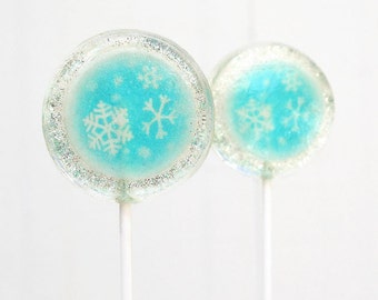 Snowflakes Winter Wedding Favor Lollipops, Set of 6, Frozen Party Favor, Winter Party Favor, Silver Wedding Favor, Blue Wedding Favor