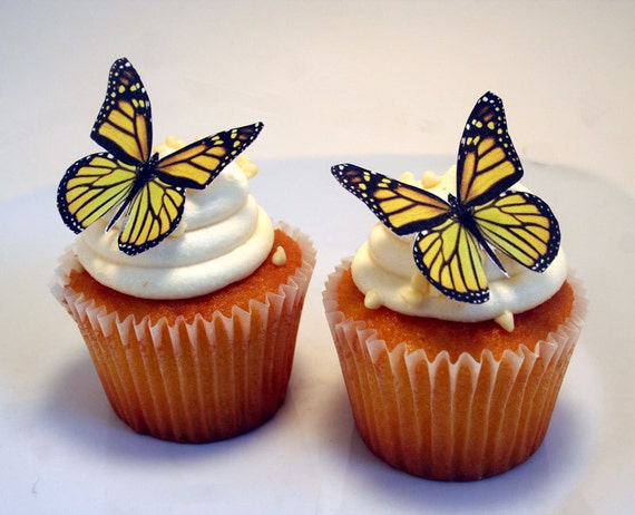 30 Edible Butterflies, 3D Wafer Paper Toppers for Cakes, Cupcakes, Cookies  or Drinks