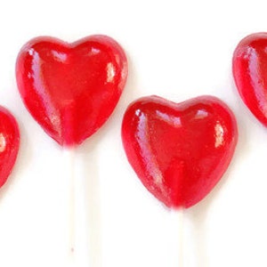 Red Hearts Wedding Favor Lollipops Valentines Day Hard Candy 6 Lollipop Pack Birthday Party, Wedding Favors, Party Favors image 3