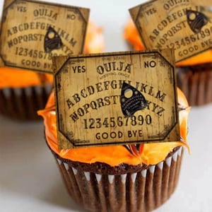 Edible Halloween Cake Decorations, Classic Ouija Board, Cupcake and Cake Toppers, Edible Cake Decorations, Halloween Decor, Spooky Gothic image 1