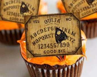 Edible Halloween Cake Decorations, Classic Ouija Board, Cupcake and Cake Toppers, Edible Cake Decorations, Halloween Decor, Spooky Gothic