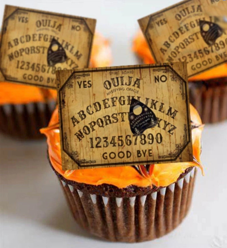 Edible Halloween Cake Decorations, Classic Ouija Board, Cupcake and Cake Toppers, Edible Cake Decorations, Halloween Decor, Spooky Gothic image 1