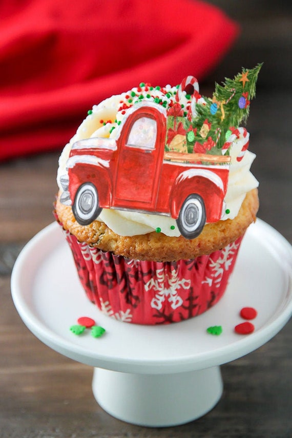 Edible Christmas Decorations, Christmas Trucks, Cupcake and Cake