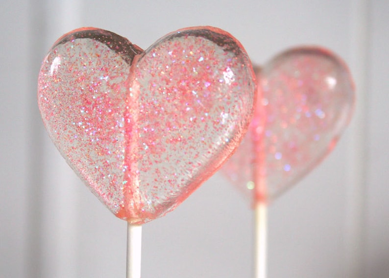 Pink Hearts Wedding Favor Lollipops, Coral 6 Lollipop Pack Spring Celebration Favors, Pink Wedding Favors, Coral Wedding Favors, Baby Shower image 7