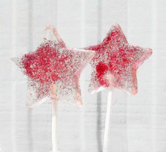 Red Patriotic Stars Wedding Favor Lollipops With Edible Etsy
