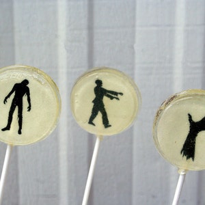 Halloween Party Wedding Favor Lollipops, Zombies, Walking Zombies, Set of 40, Zombie Hands Edible Image Lollipops, Halloween Wedding, Custom image 2