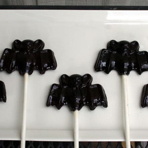 Halloween Black Vampire Bat Lollipops Hard Candy Lollipops 5 Lollipop Pack Cake Decorations, Wedding Favors, Party Favors image 2