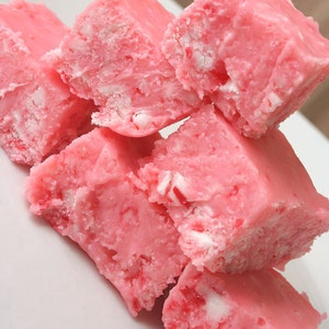 Pink Candy Cane Fudge 1 Pound About 18 Pieces, Christmas Fudge, Holiday Fudge, Christmas Candy, Candy Canes, Pink Candy Canes, Christmas image 2