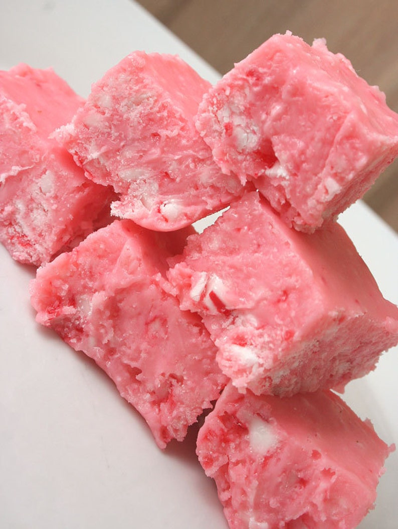 Pink Candy Cane Fudge 1 Pound About 18 Pieces, Christmas Fudge, Holiday Fudge, Christmas Candy, Candy Canes, Pink Candy Canes, Christmas image 2