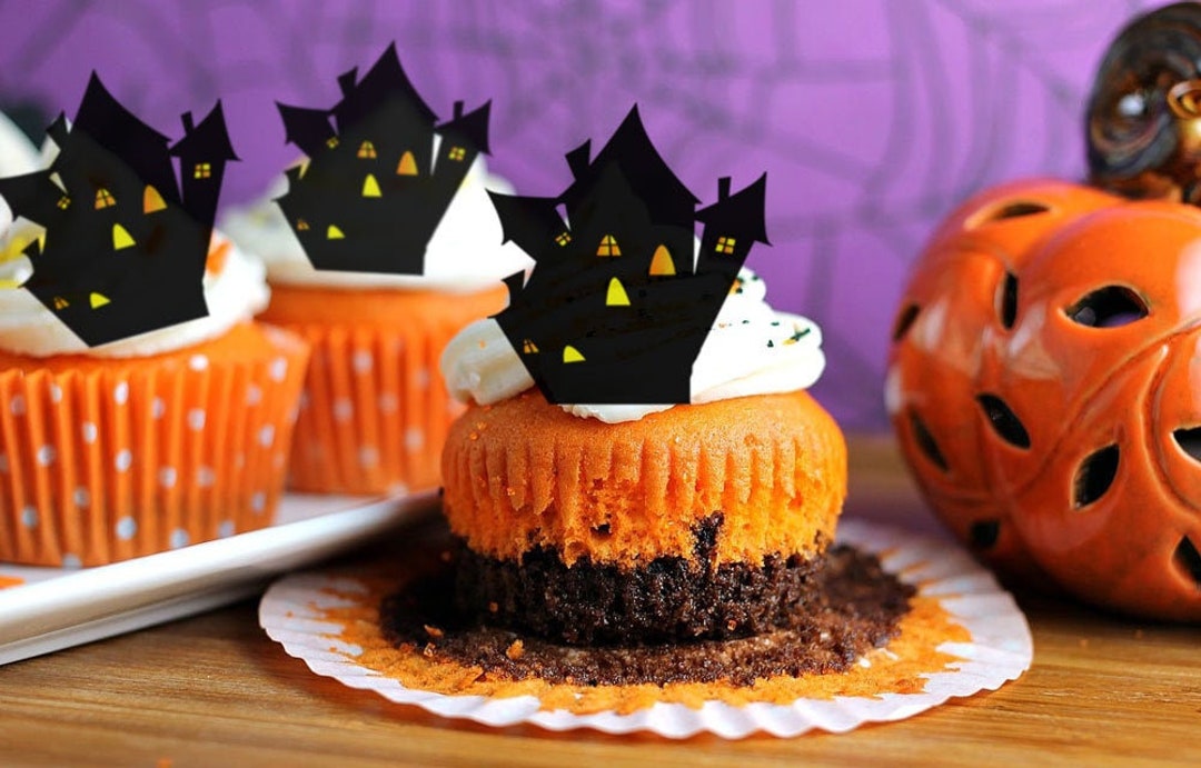 Edible Halloween Cake Decorations Haunted Houses Cupcake and Etsy