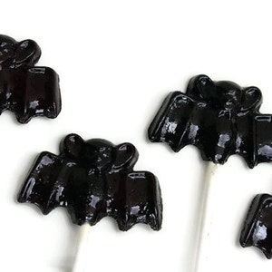 Halloween Black Vampire Bat Lollipops Hard Candy Lollipops 5 Lollipop Pack Cake Decorations, Wedding Favors, Party Favors image 1