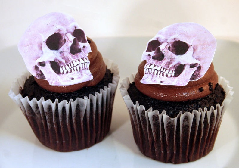 Wedding Cake Toppers Halloween Cake Topper Edible Skulls Set Etsy